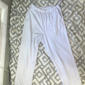 Medium White Soft Sweatpants